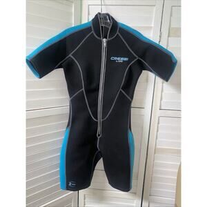 Cressi Women’s Lido 2MM Shorty Wetsuit Black-Teal Sz Medium